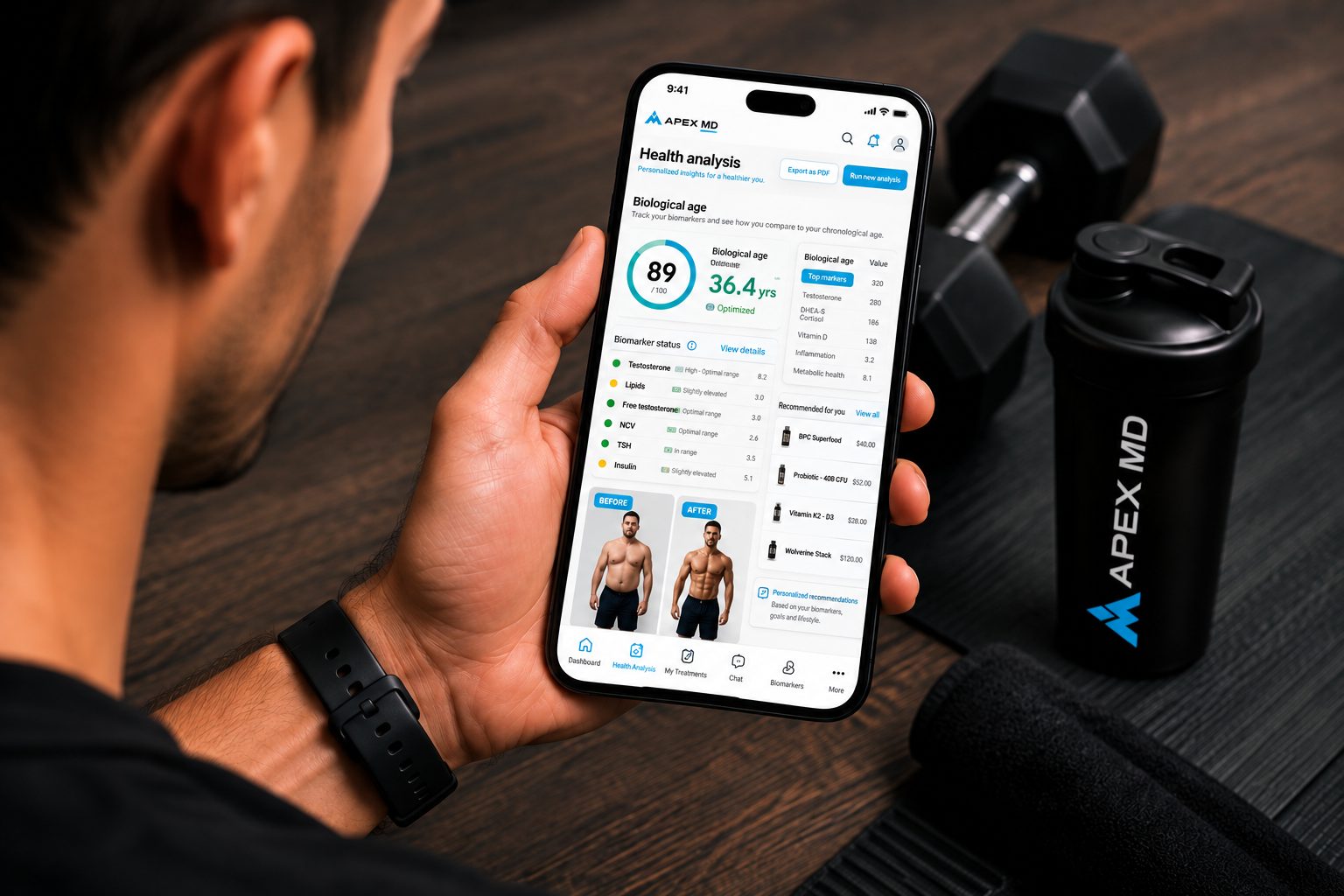 Apex MD health analysis in the mobile portal
