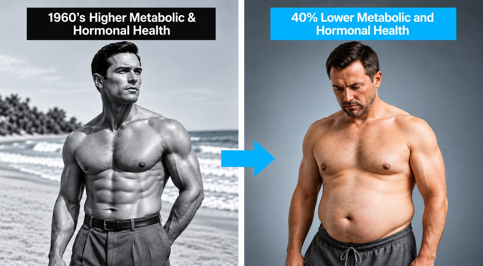 Comparison of metabolic and hormonal health, 1960s versus today