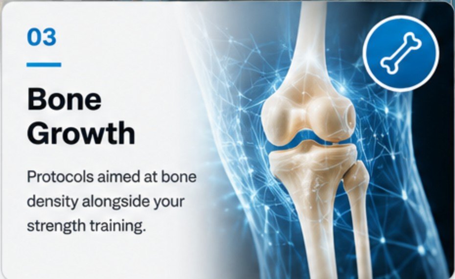 Bone Growth — protocols aimed at bone density alongside your strength training