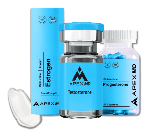 Bioidentical estrogen, testosterone and progesterone from Apex MD