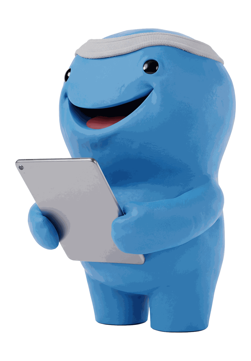 Mascot with an AI tablet
